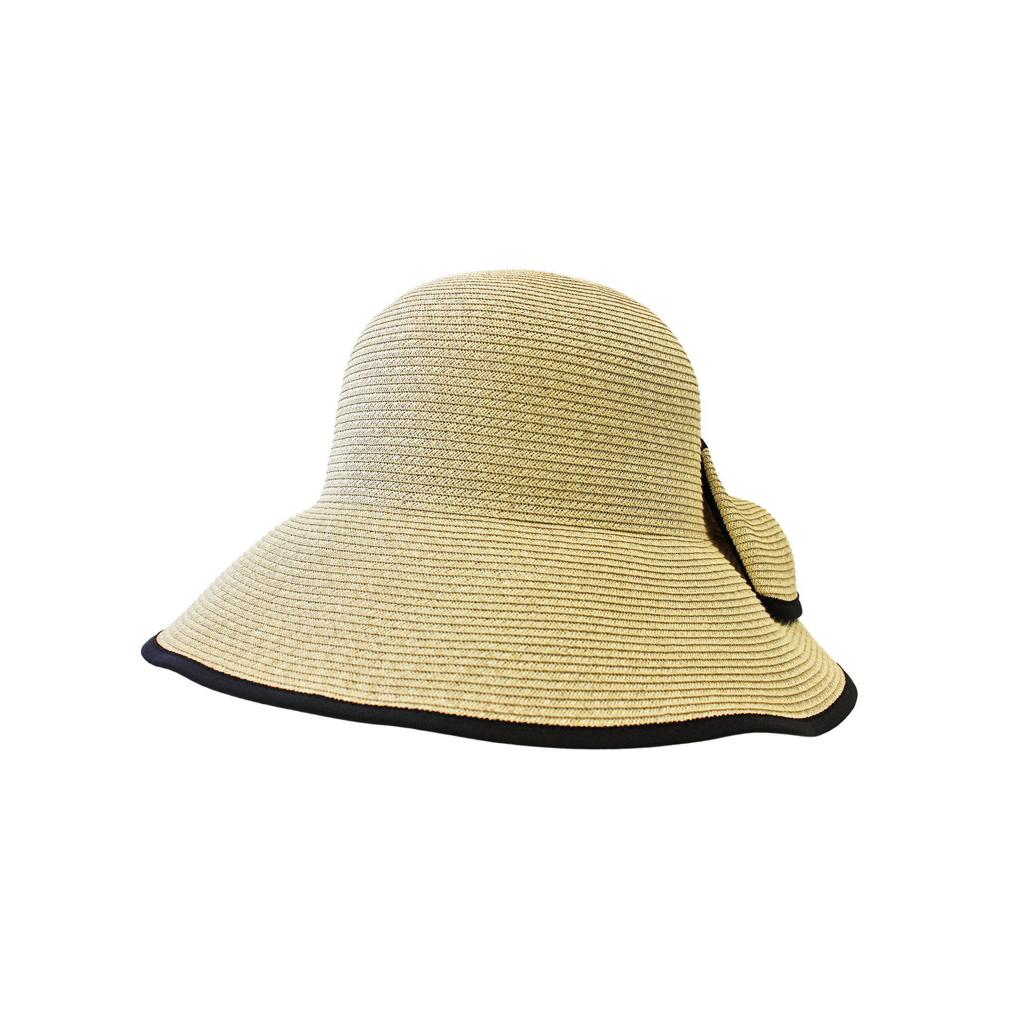 ・H-55-16｜【UV遮蔽率98%】バックリボン パイピング ブレードハット