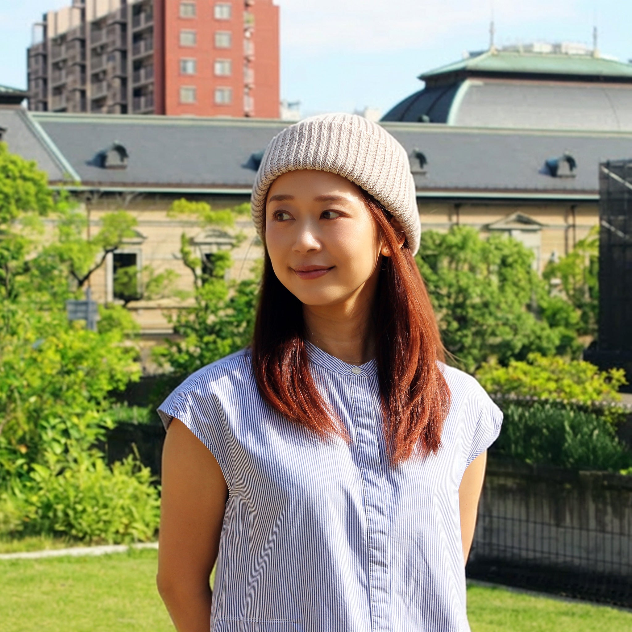 B-40-39｜【接触冷感】【洗える】綿 シンプル サマーニットワッチ