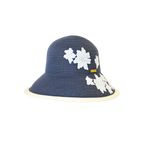 K-55-04｜【UV遮蔽率98%以上】フラワーモチーフ つば広ペーパーハット