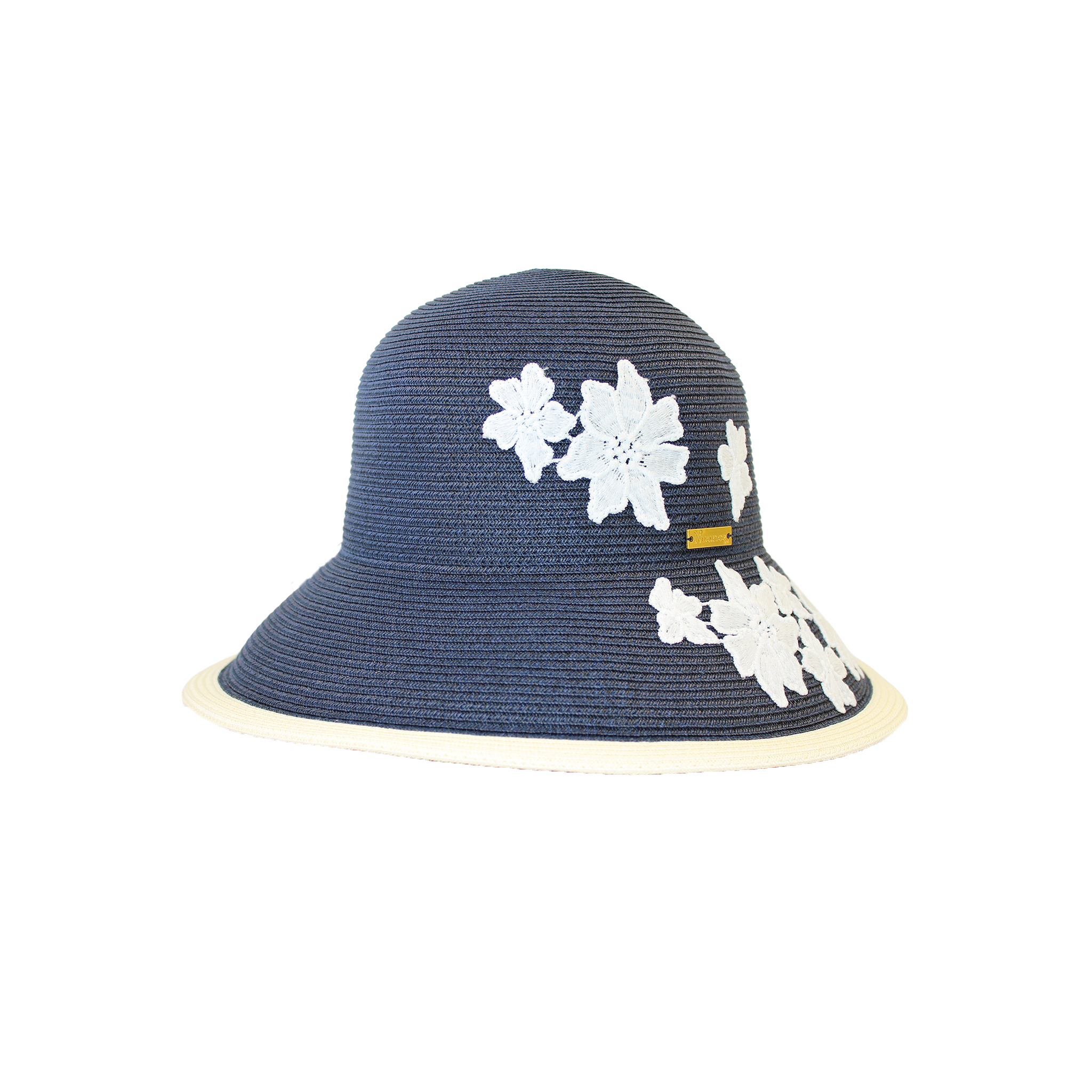 K-55-04｜【UV遮蔽率98%以上】フラワーモチーフ つば広ペーパーハット