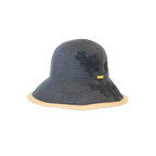 K-55-04｜【UV遮蔽率98%以上】フラワーモチーフ つば広ペーパーハット