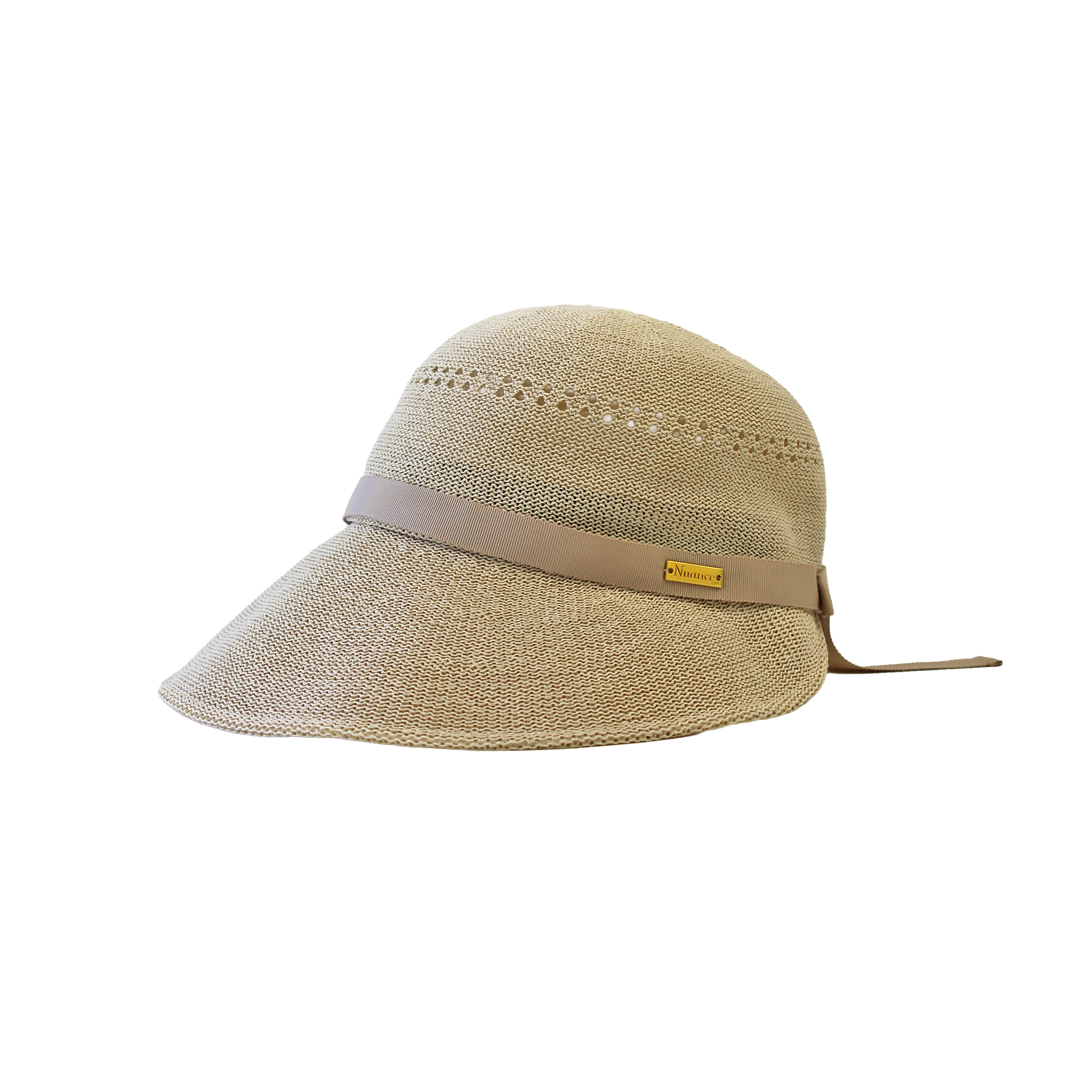 K-55-18｜【洗える】和紙混 透かし編み リボン ジョッキーキャップ