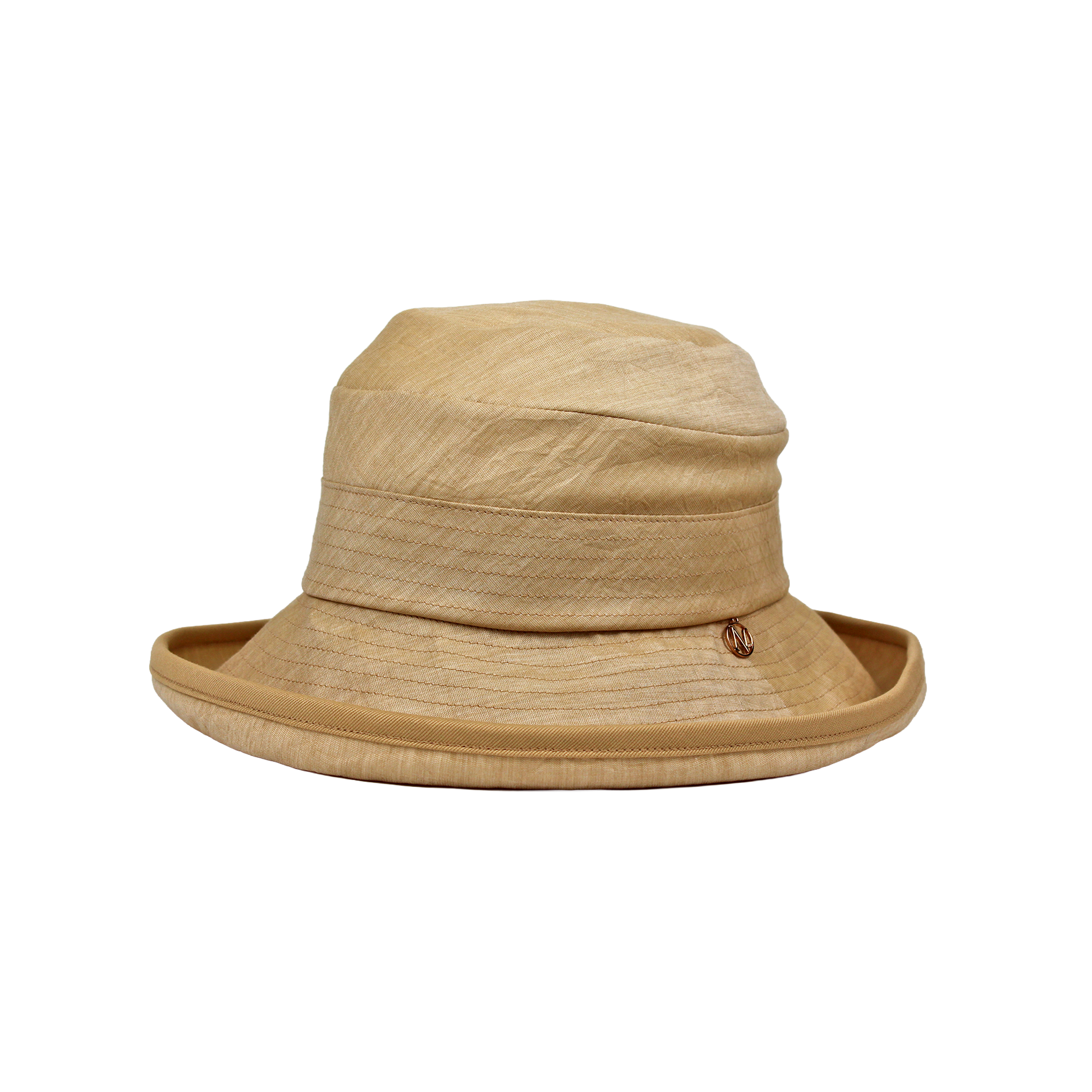 B-55-28｜【洗える】【UVケア】綿 麻混 配色パイピング ステッチ ハット