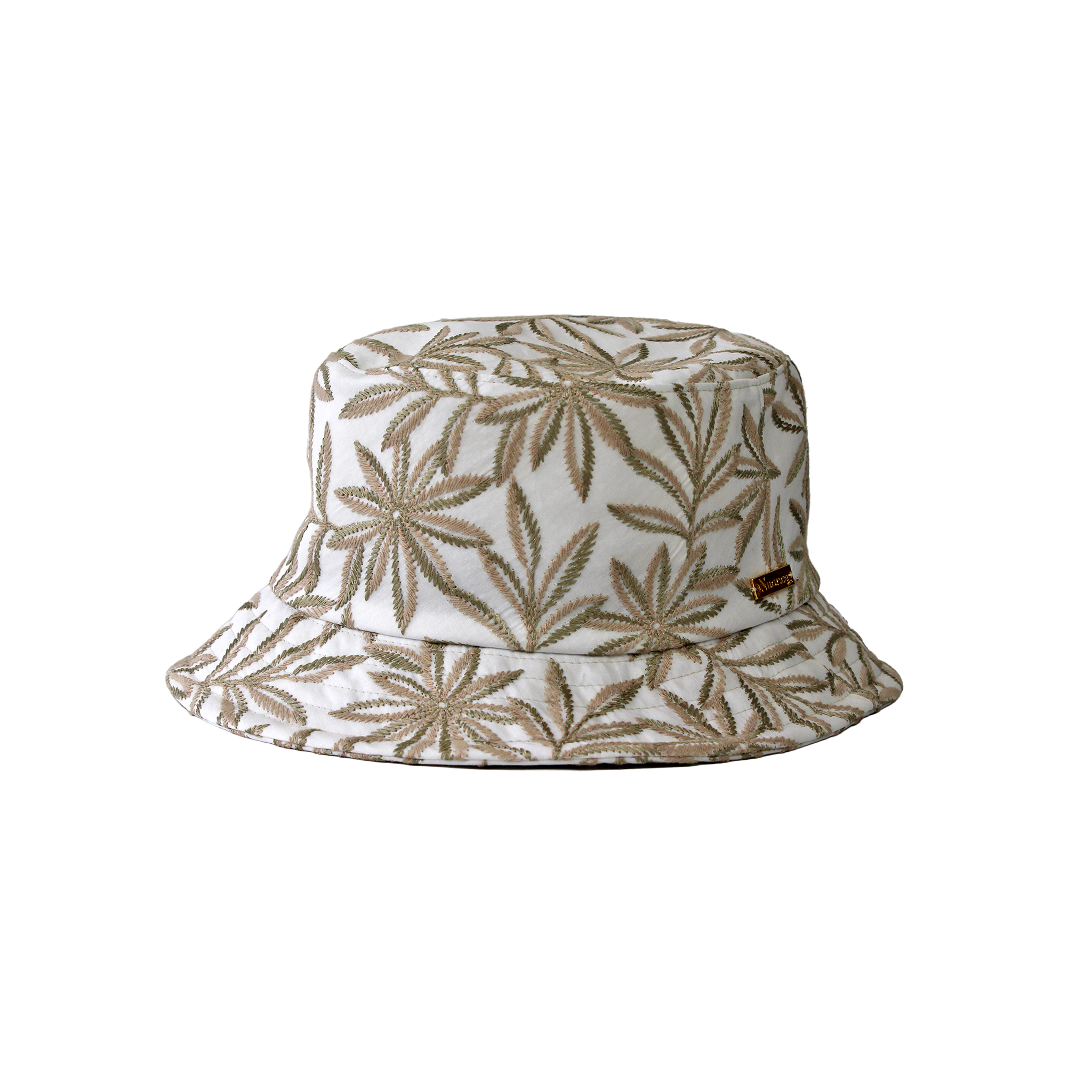 B-55-23｜【UVケア】リーフ刺繍 バケットハット