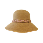 B-55-07｜【UV遮蔽率98%以上・洗える】編み込みリボン つば広ペーパーハット