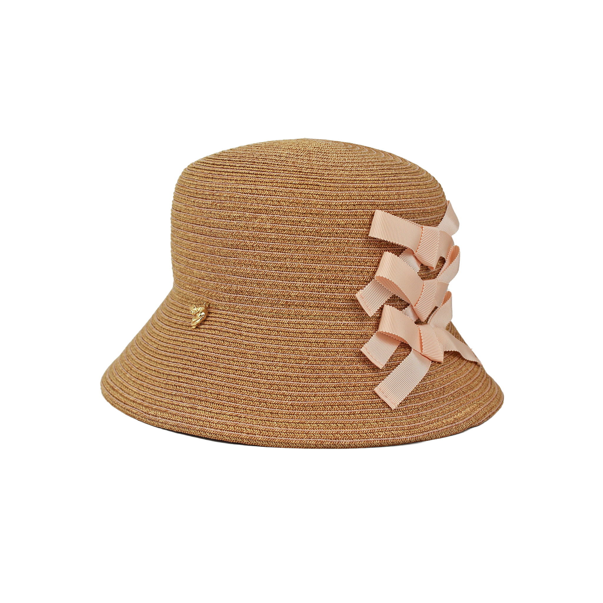 B-99-01｜【アトリエメイド】リボン＆猫チャーム付き ステッチ ペーパーハット