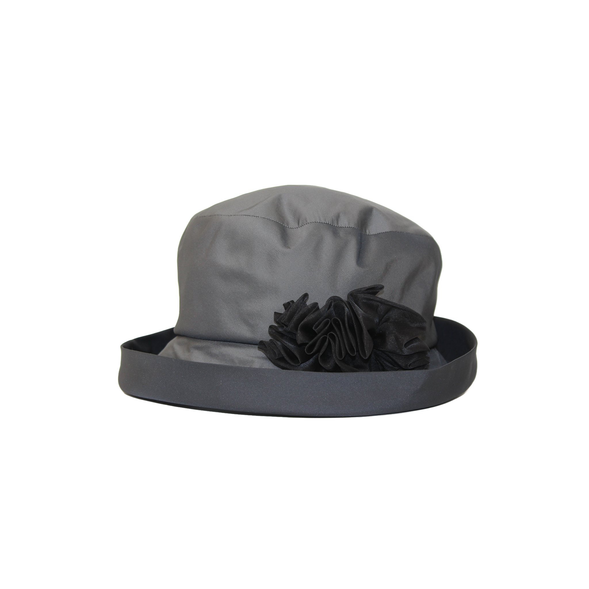 X-58-54｜【UVケア】シルクフラワーモチーフ付き クロッシェハット