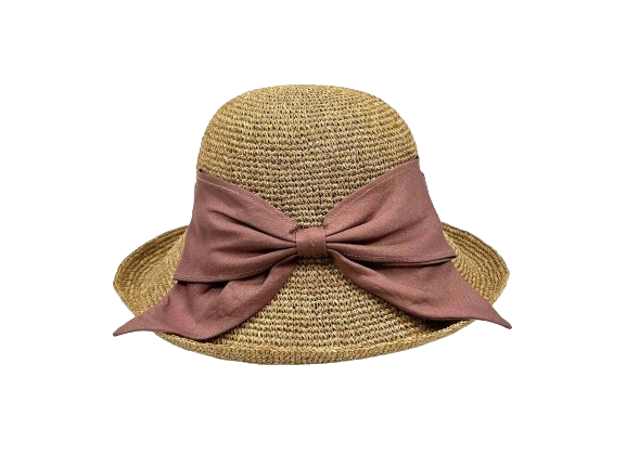 H-55-18｜【洗える】サイドリボン ペーパーヤーン ハット