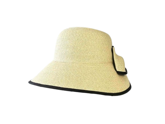 H-55-16｜【UVカット】バックリボン パイピング ブレードハット