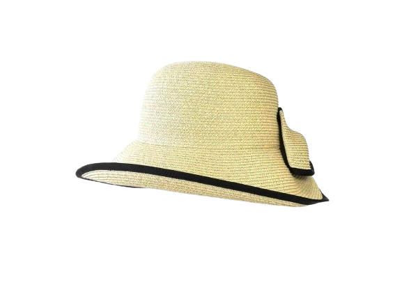 H-55-16｜【UVカット】バックリボン パイピング ブレードハット