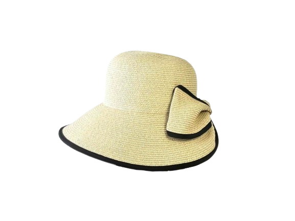 H-55-16｜【UVカット】バックリボン パイピング ブレードハット