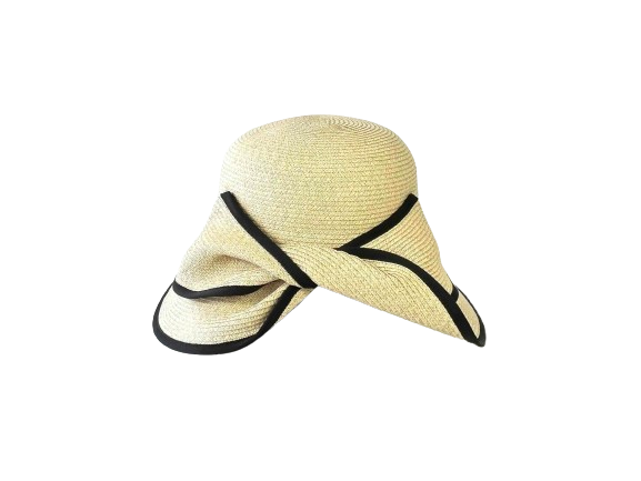 H-55-16｜【UVカット】バックリボン パイピング ブレードハット