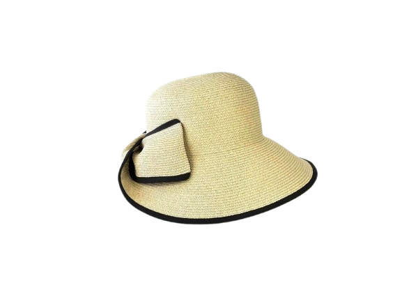 H-55-16｜【UVカット】バックリボン パイピング ブレードハット