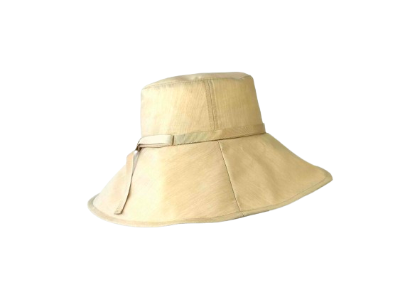 【洗える】リヨセル混 光沢×透明感 つば広ハット