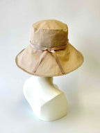 【洗える】リヨセル混 光沢×透明感 つば広ハット