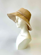 【洗える】リヨセル混 光沢×透明感 つば広ハット