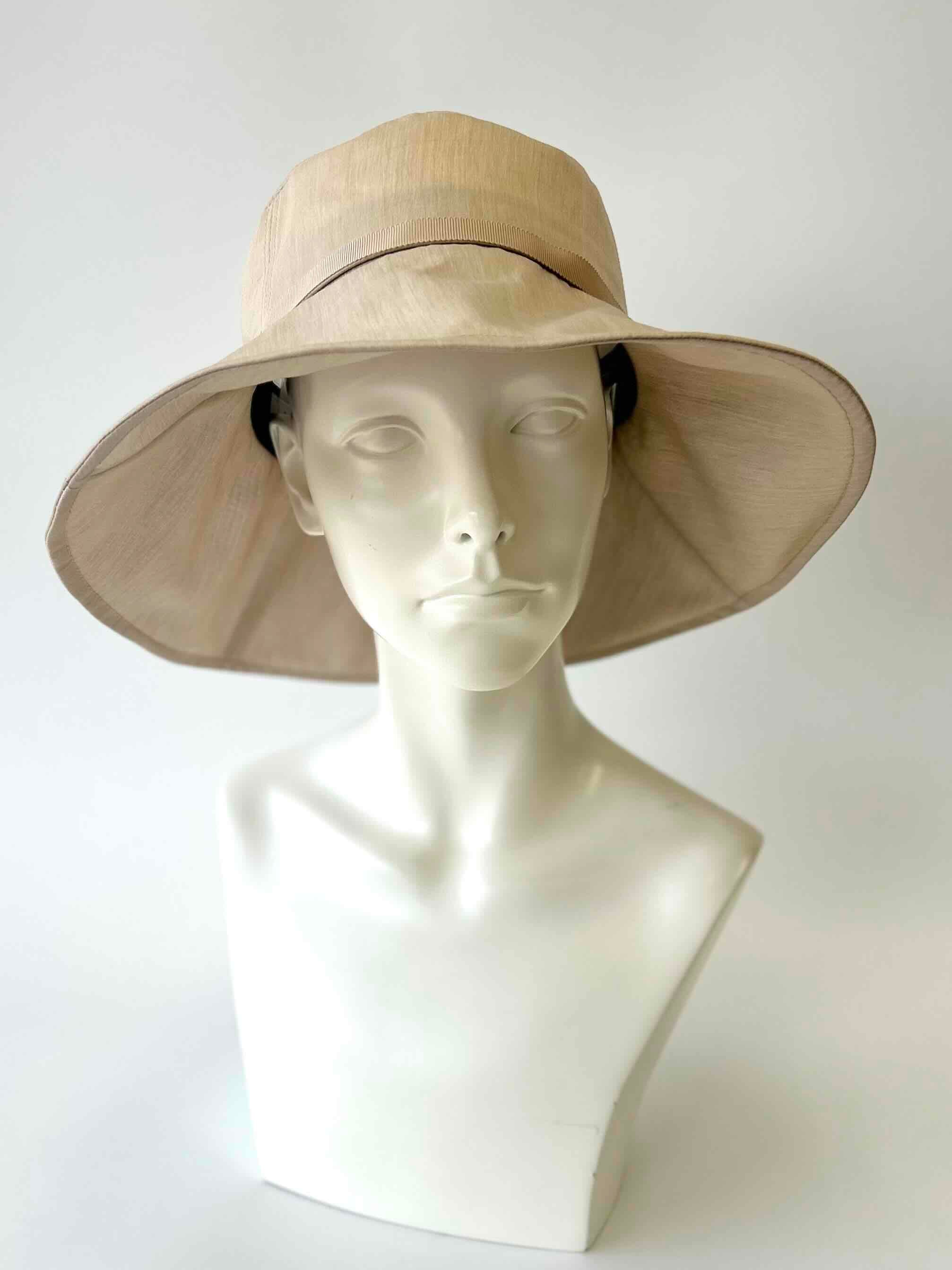 【洗える】リヨセル混 光沢×透明感 つば広ハット