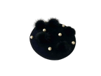8-36-50｜ミンク飾り コットンパール 兎毛フェルトトークハット