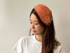 ▼M-36-08｜バラ刺繍 コットン混カチューシャ