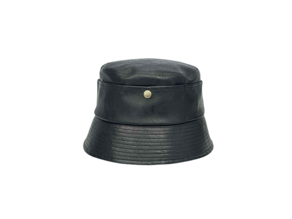 H-17-55｜【大きめ】ポケットデザイン フェイクレザー バケットハット