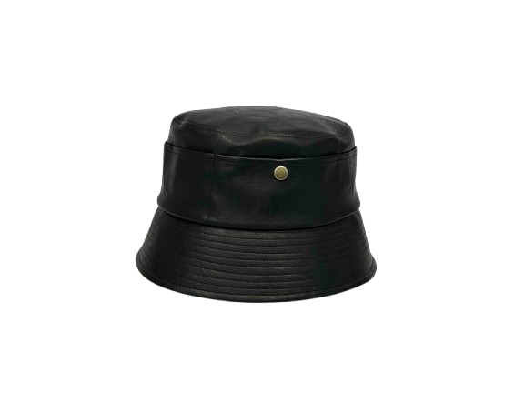 H-17-55｜【大きめ】ポケットデザイン フェイクレザー バケットハット