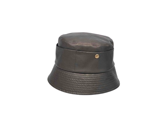 H-17-55｜【大きめ】ポケットデザイン フェイクレザー バケットハット
