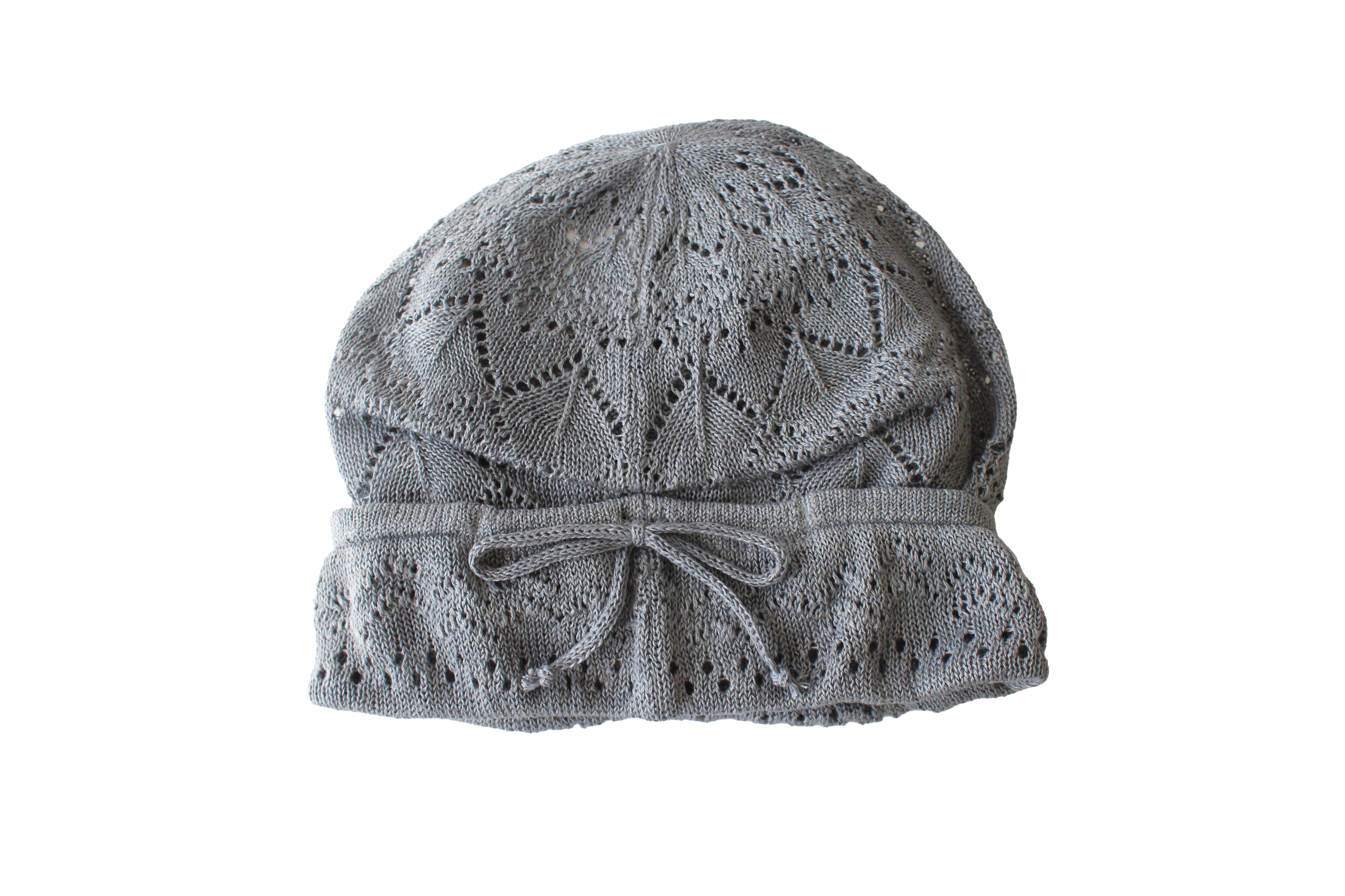 ・X-32-04｜【洗える】麻混 透かし編み ニットキャップ