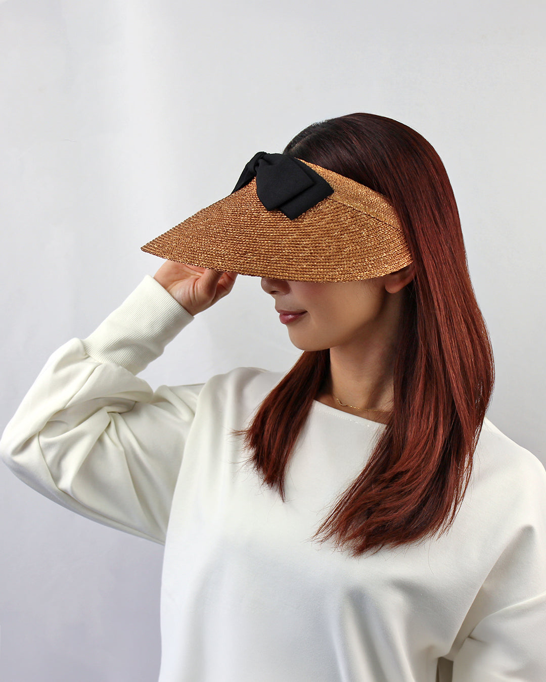 【母の日キャンペーン対象商品】M-38-18｜【UV遮蔽率98％以上】麦わら フロントリボン サンバイザー