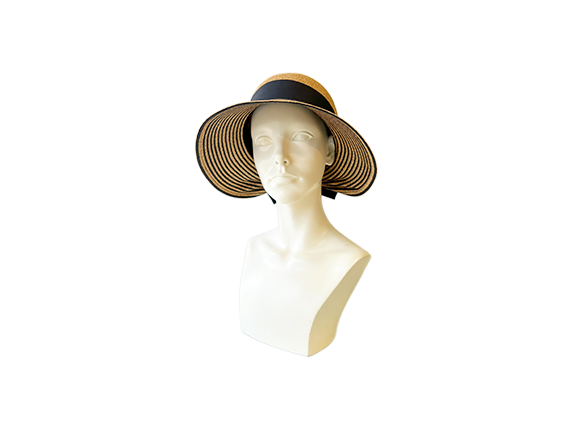 【UV遮蔽率98%】後ろリボン つば広 ペーパーブレードハット