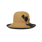 K-55-04｜【UV遮蔽率98%以上】フラワーモチーフ つば広ペーパーハット