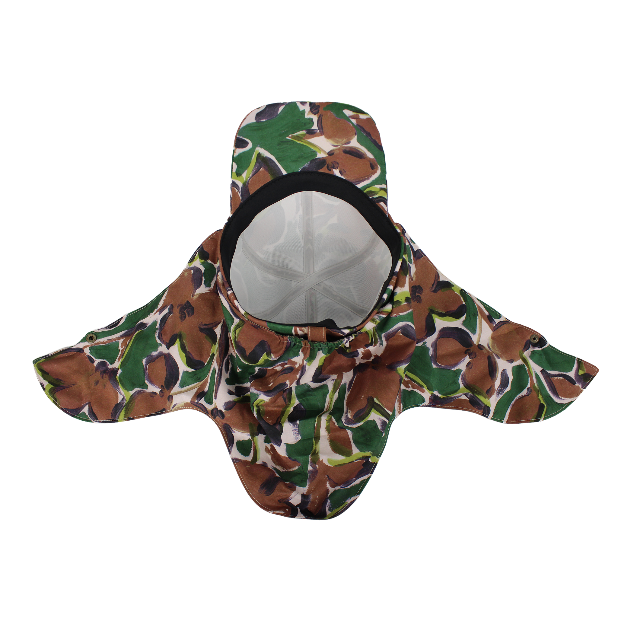 B-17-06｜【一級遮光】たれ付き・たれ無し2WAY 花柄コットンキャップ