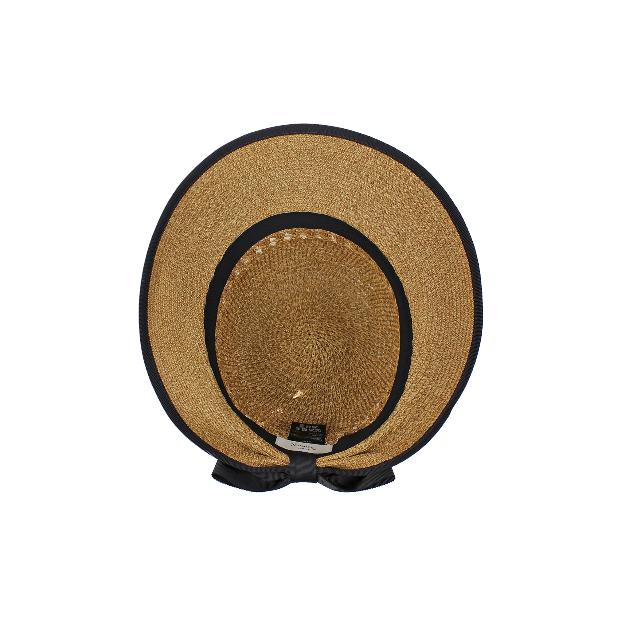 B-55-08｜【UV遮蔽率98%】【洗える】配色リボン 透かし編み ペーパーハット