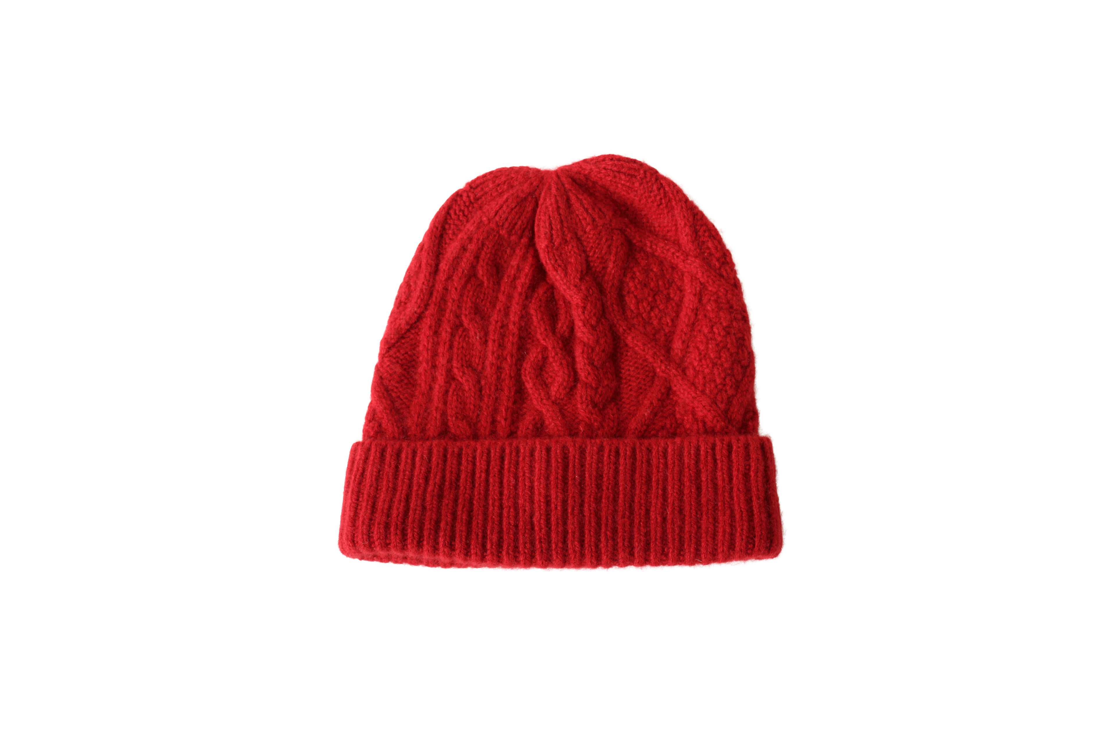 ・X-40-77｜【洗える】カシミヤ100% ケーブル編み ニットキャップ