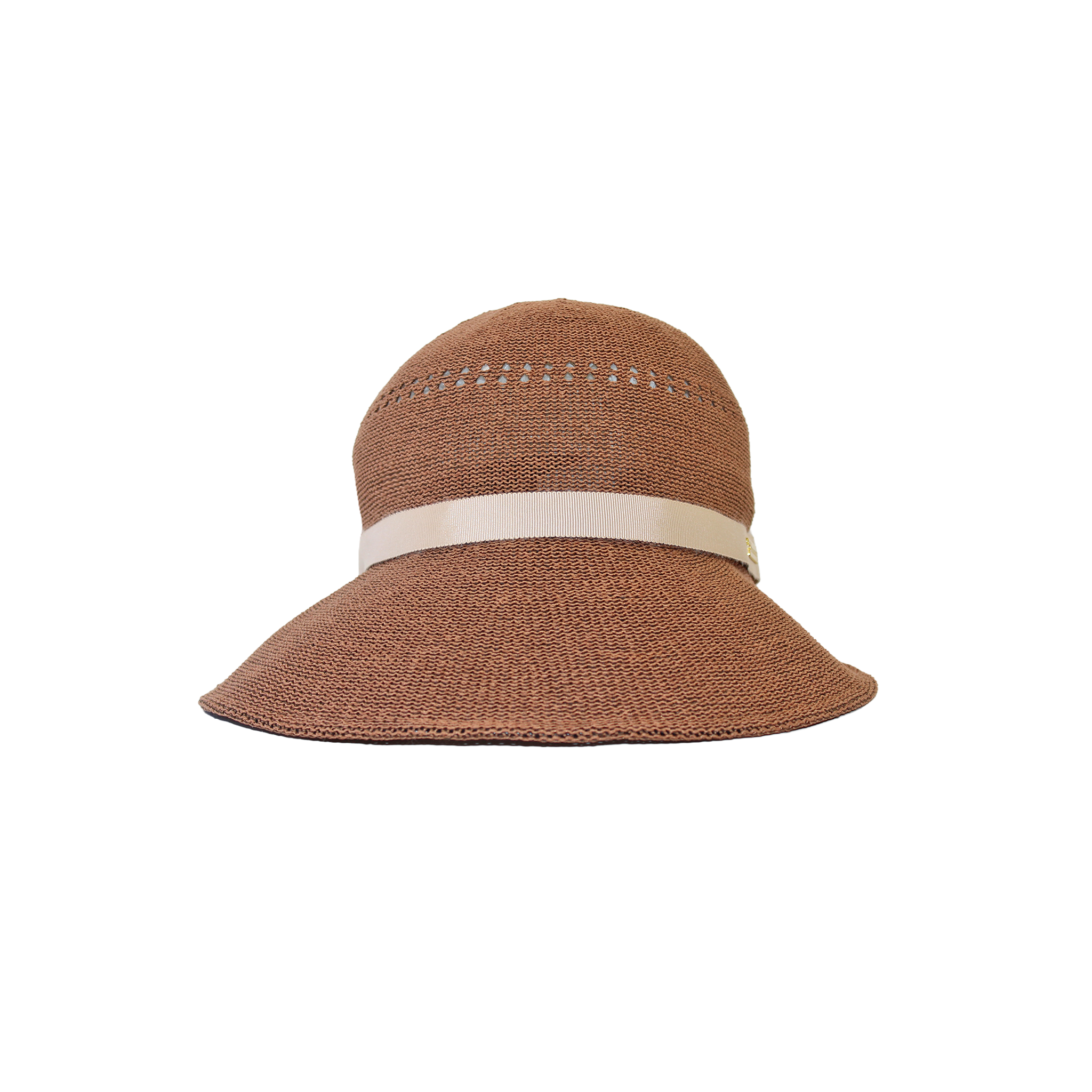 K-55-18｜【洗える】和紙混 透かし編み リボン ジョッキーキャップ