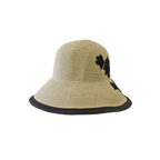 K-55-04｜【UV遮蔽率98%以上】フラワーモチーフ つば広ペーパーハット