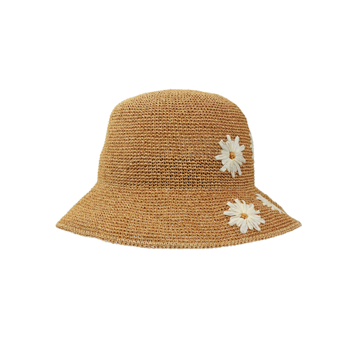 B-55-18｜フラワーモチーフ ペーパーバケットハット
