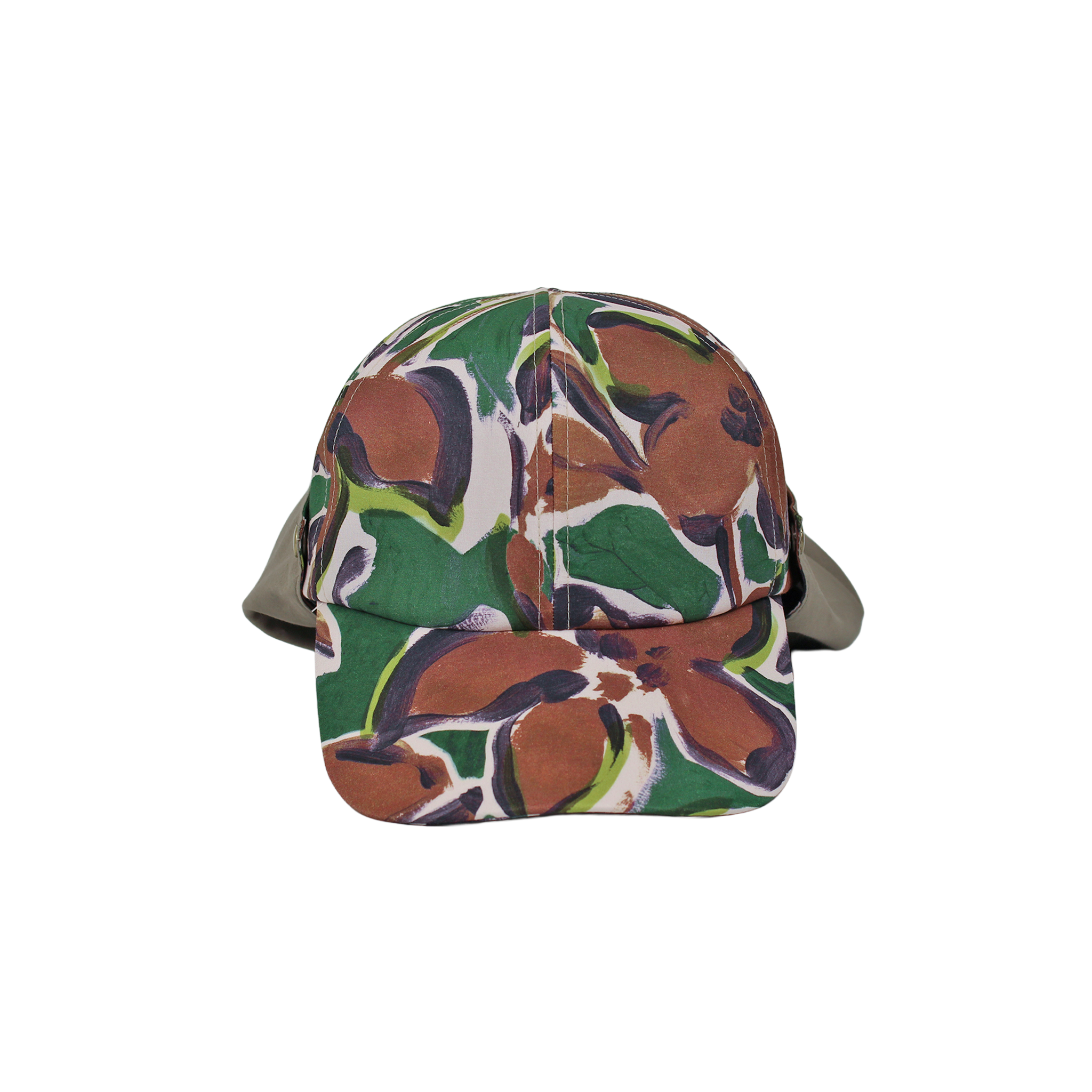 B-17-06｜【一級遮光】たれ付き・たれ無し2WAY 花柄コットンキャップ