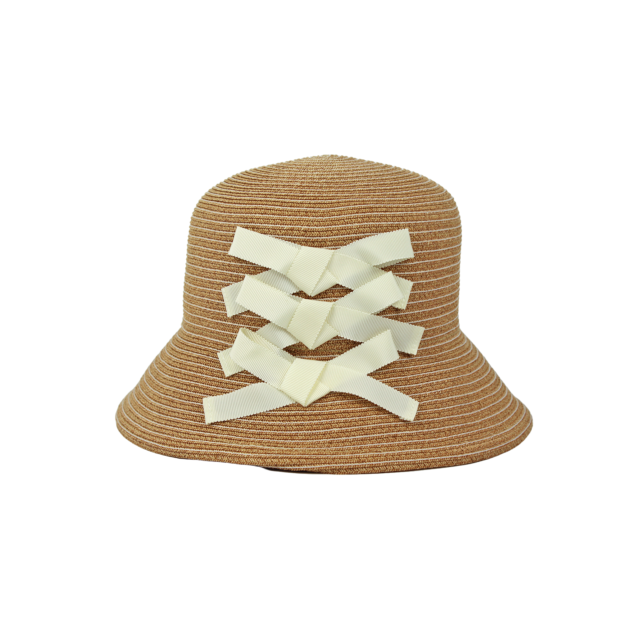 B-99-01｜【アトリエメイド】リボン＆猫チャーム付き ステッチ ペーパーハット