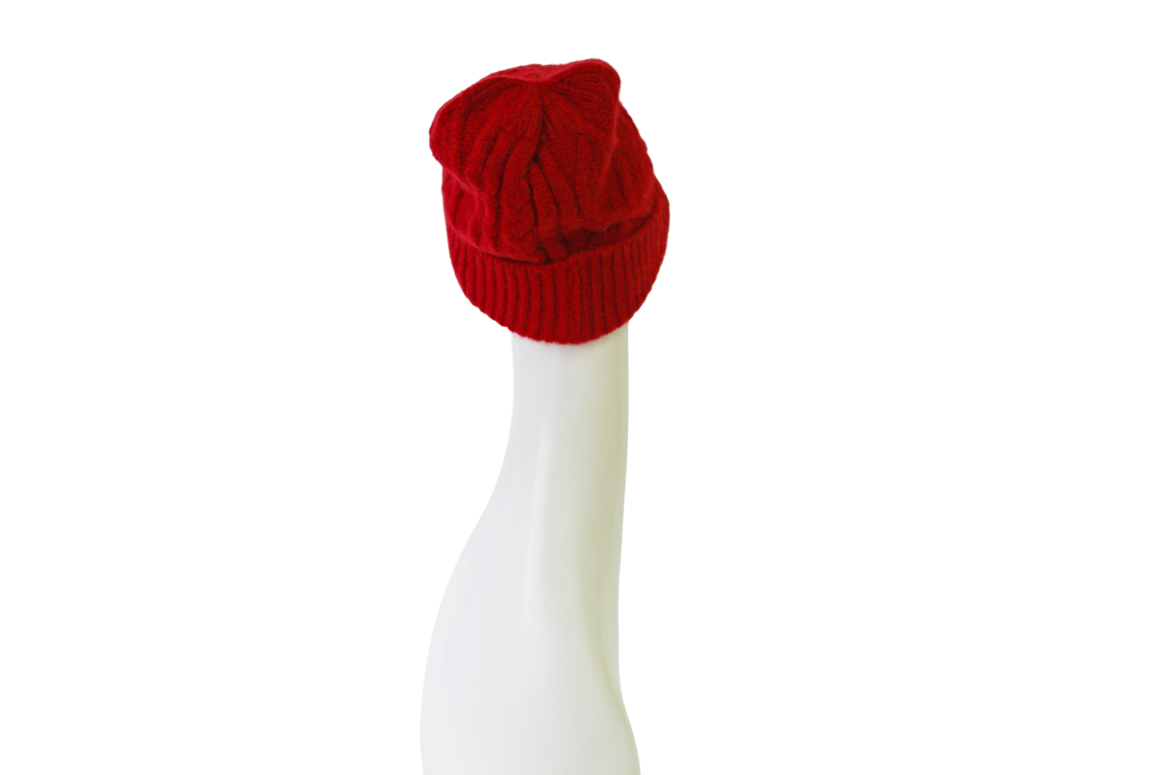 ・X-40-77｜【洗える】カシミヤ100% ケーブル編み ニットキャップ