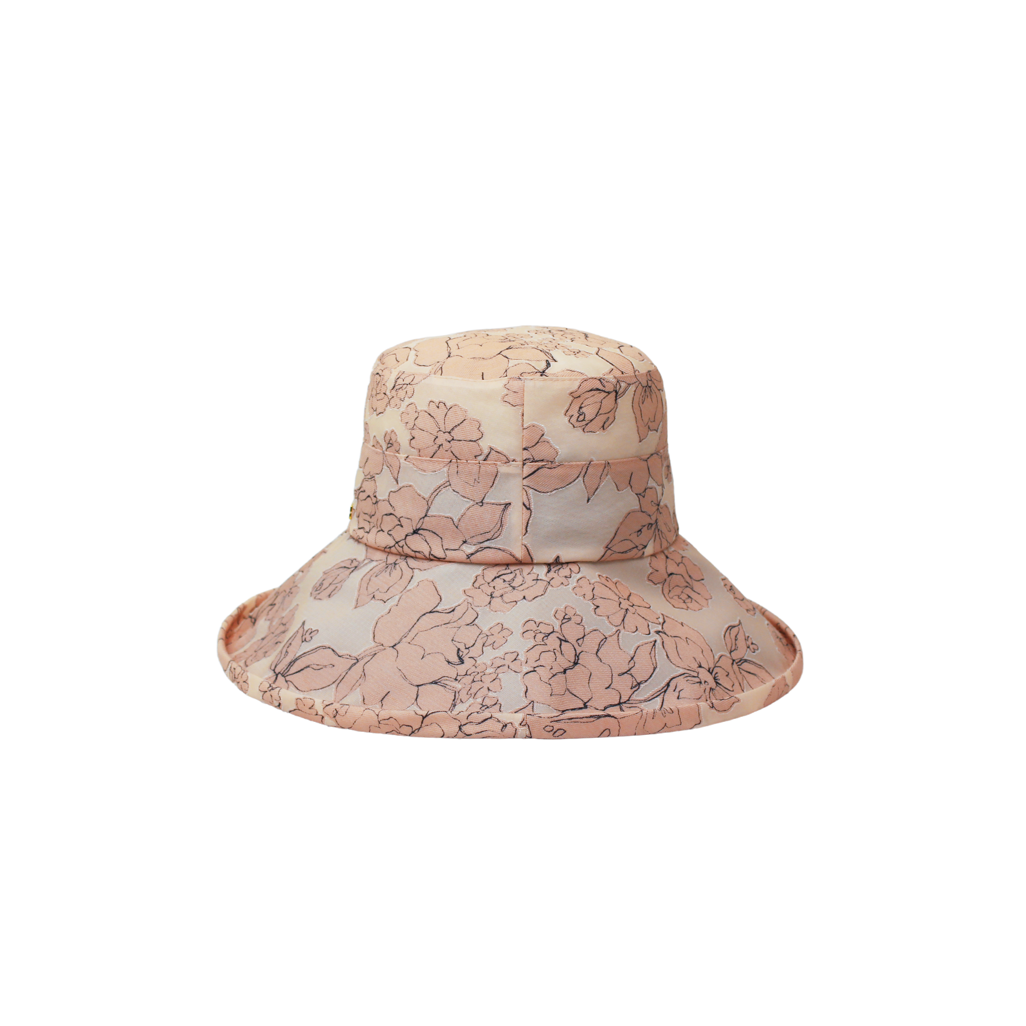 B-55-16｜【一級遮光・洗える】花柄プリント つば広ハット
