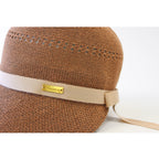 K-55-18｜【洗える】和紙混 透かし編み リボン ジョッキーキャップ