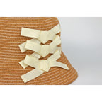 B-99-01｜【アトリエメイド】リボン＆猫チャーム付き ステッチ ペーパーハット