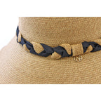 B-55-07｜【UV遮蔽率98%以上・洗える】編み込みリボン つば広ペーパーハット