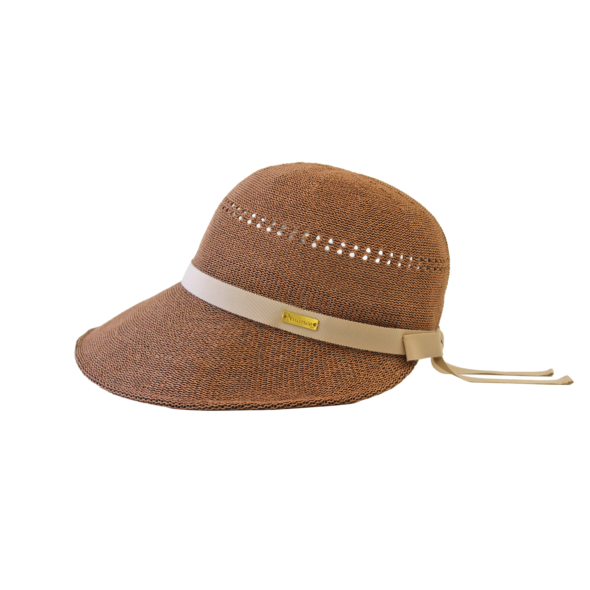 K-55-18｜【洗える】和紙混 透かし編み リボン ジョッキーキャップ