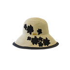 K-55-04｜【UV遮蔽率98%以上】フラワーモチーフ つば広ペーパーハット