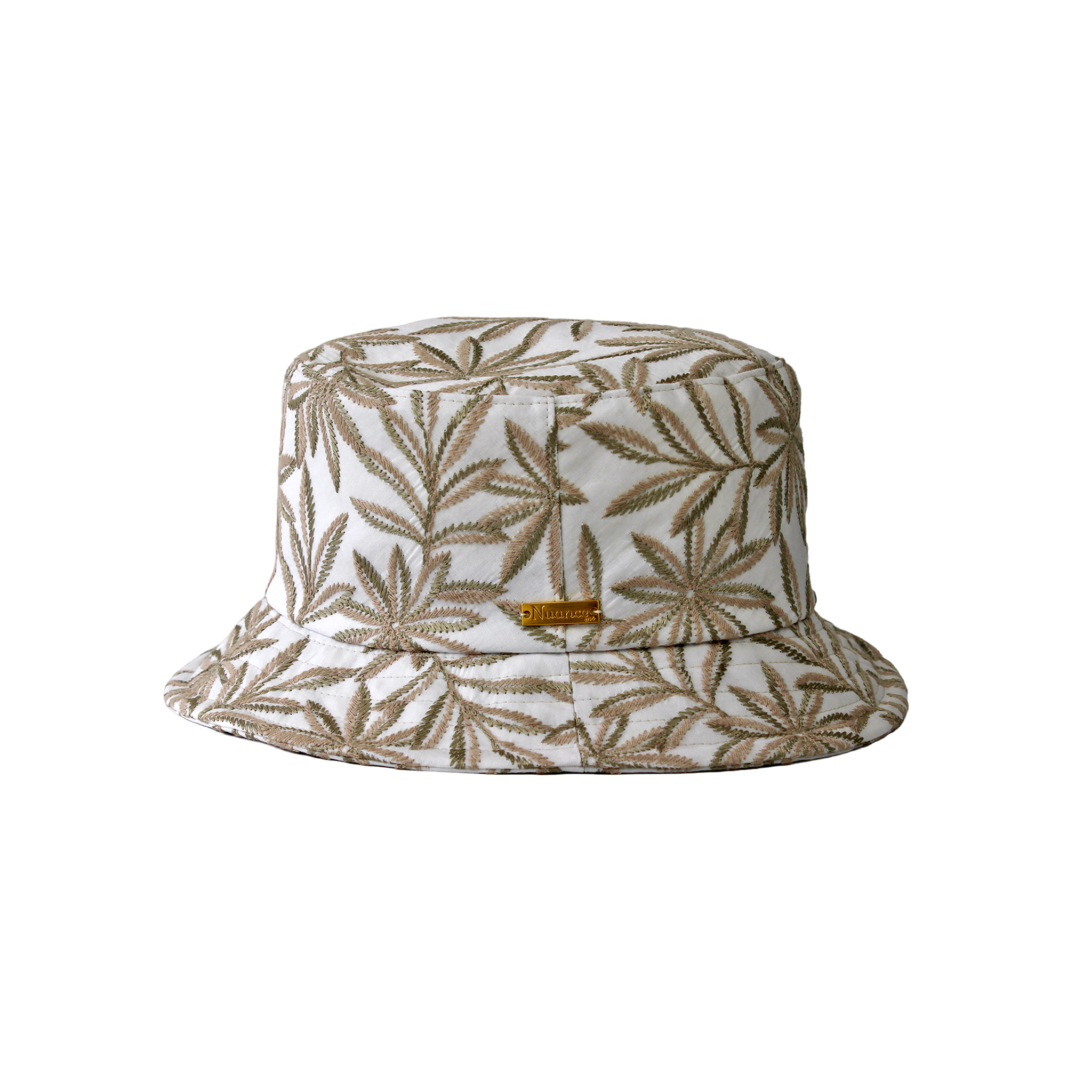 B-55-23｜【UVケア】リーフ刺繍 バケットハット