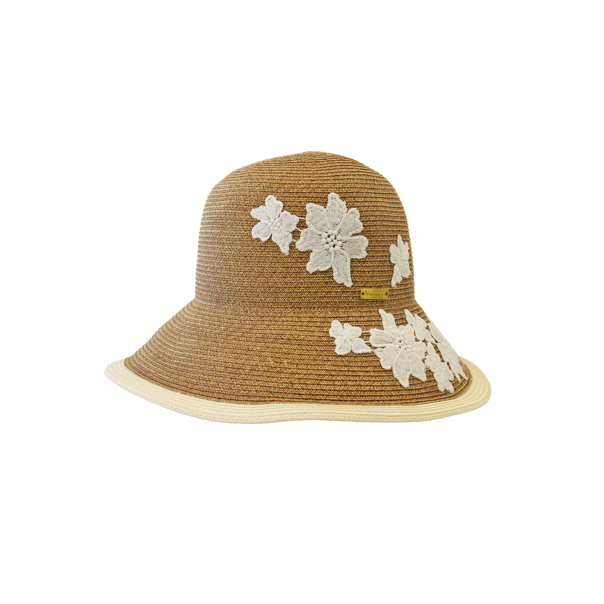 K-55-04｜【UV遮蔽率98%以上】フラワーモチーフ つば広ペーパーハット